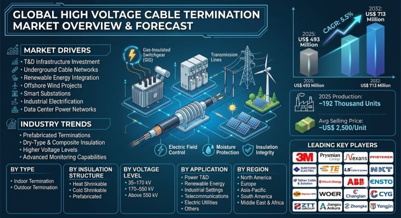 Crecimiento del mercado de terminación de cables HV y cartera completa de soluciones (35 kV–550 kV+)